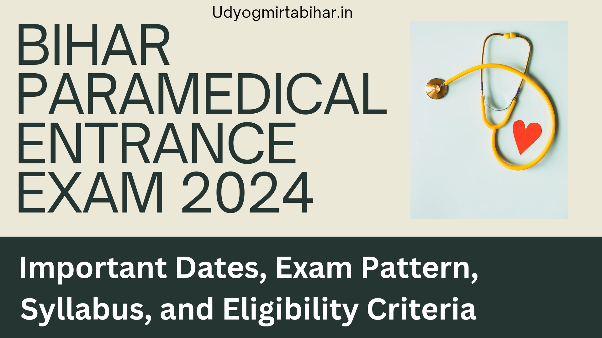 Bihar Paramedical Admission Online Form 2024