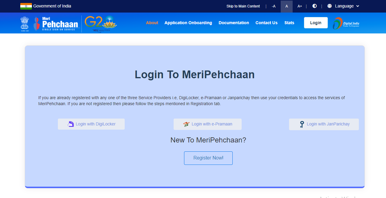 Registration On Jan Parichay Portal