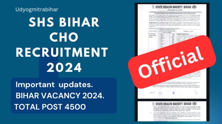 SHSB CHO Recruitment 2024 – 4500 Posts
