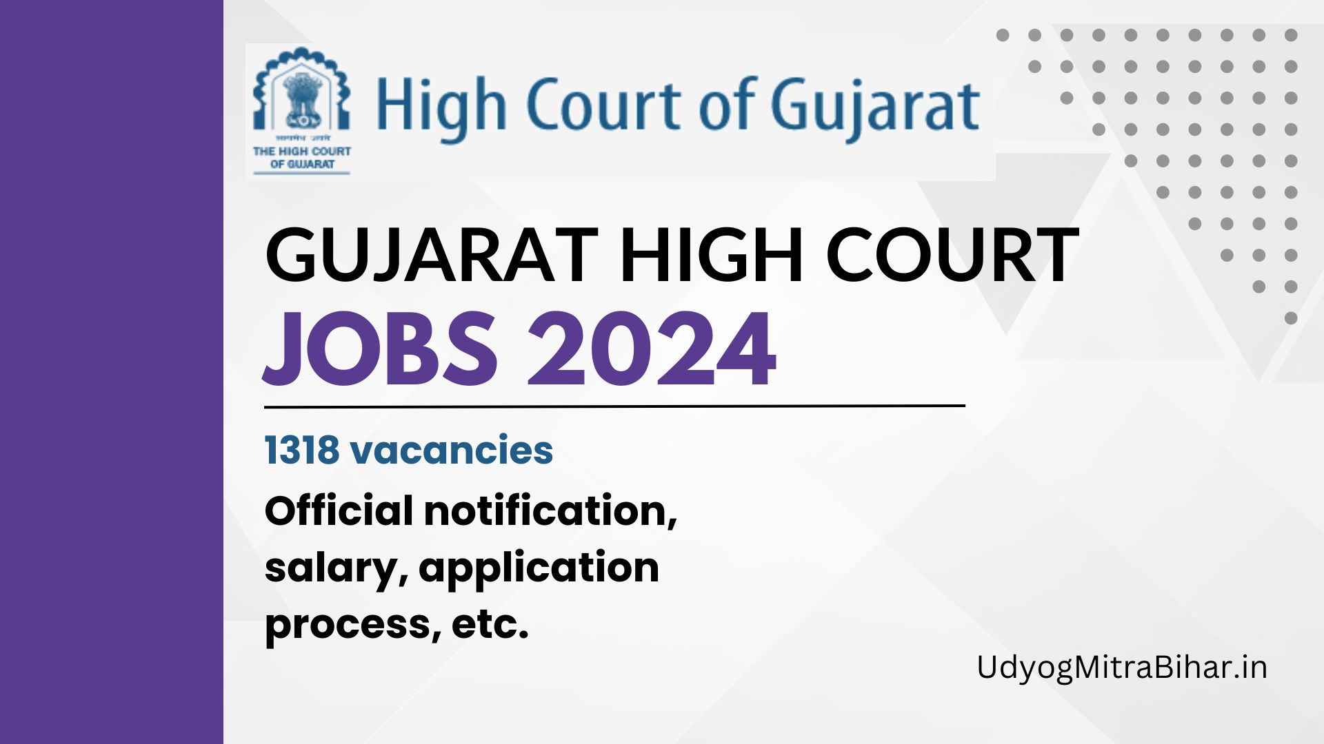 Gujarat High Court Vacancy 2024 for 1318 Posts, Apply Now, Eligibility Criteria, Required Documents, Salary