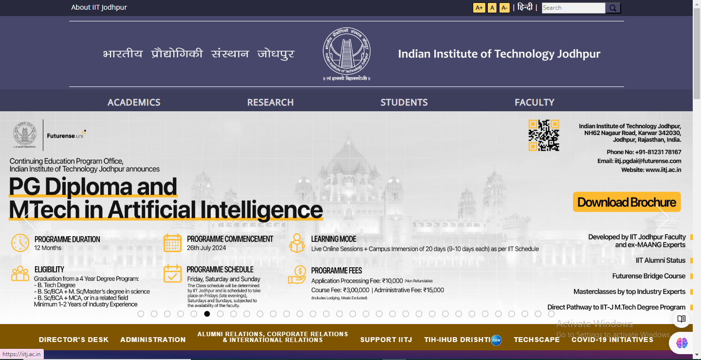IIT Jodhpur official website