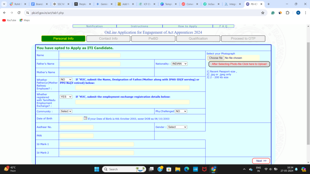 ICF Chennai Registration Form
