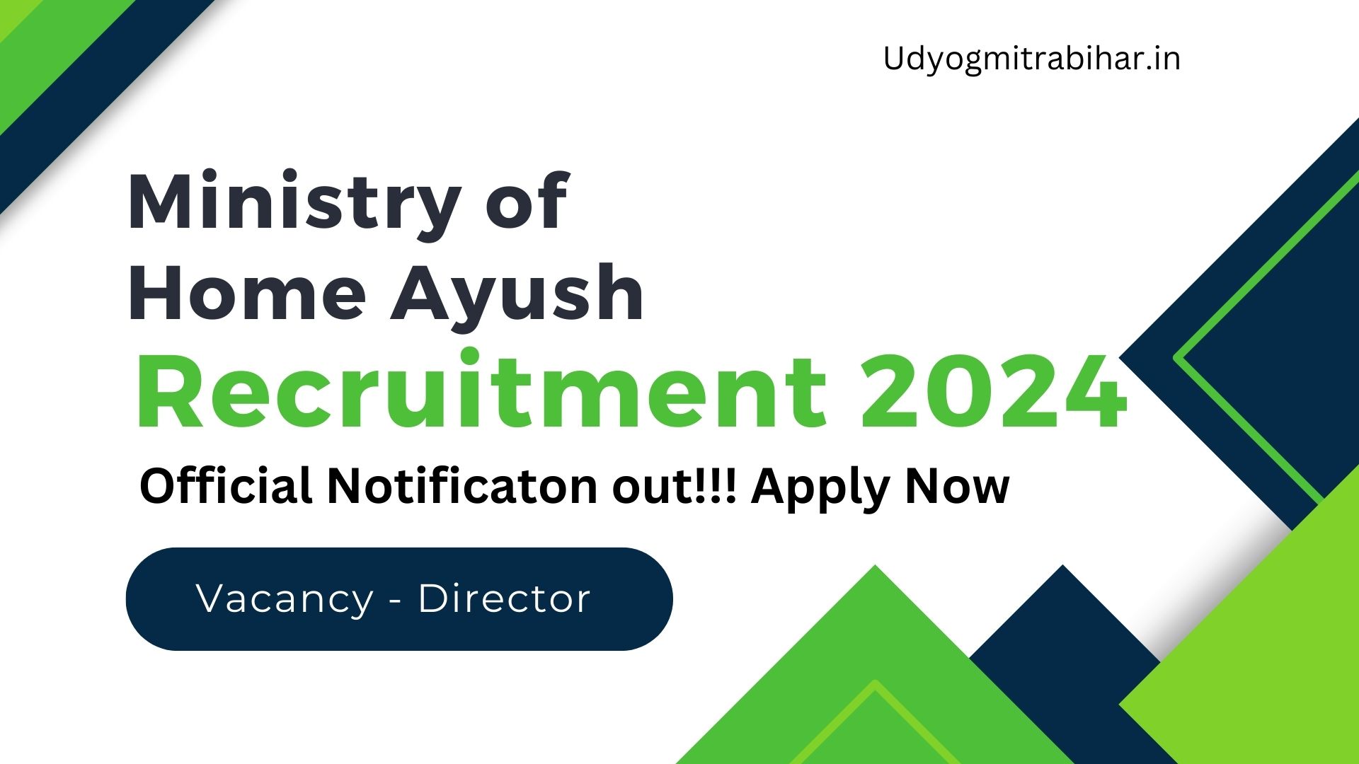 Ministry of Home Ayush Recruitment for Director Post 2024, Salary Up To 2,18,200, Apply Now, Eligibility Criteria, Required Documents