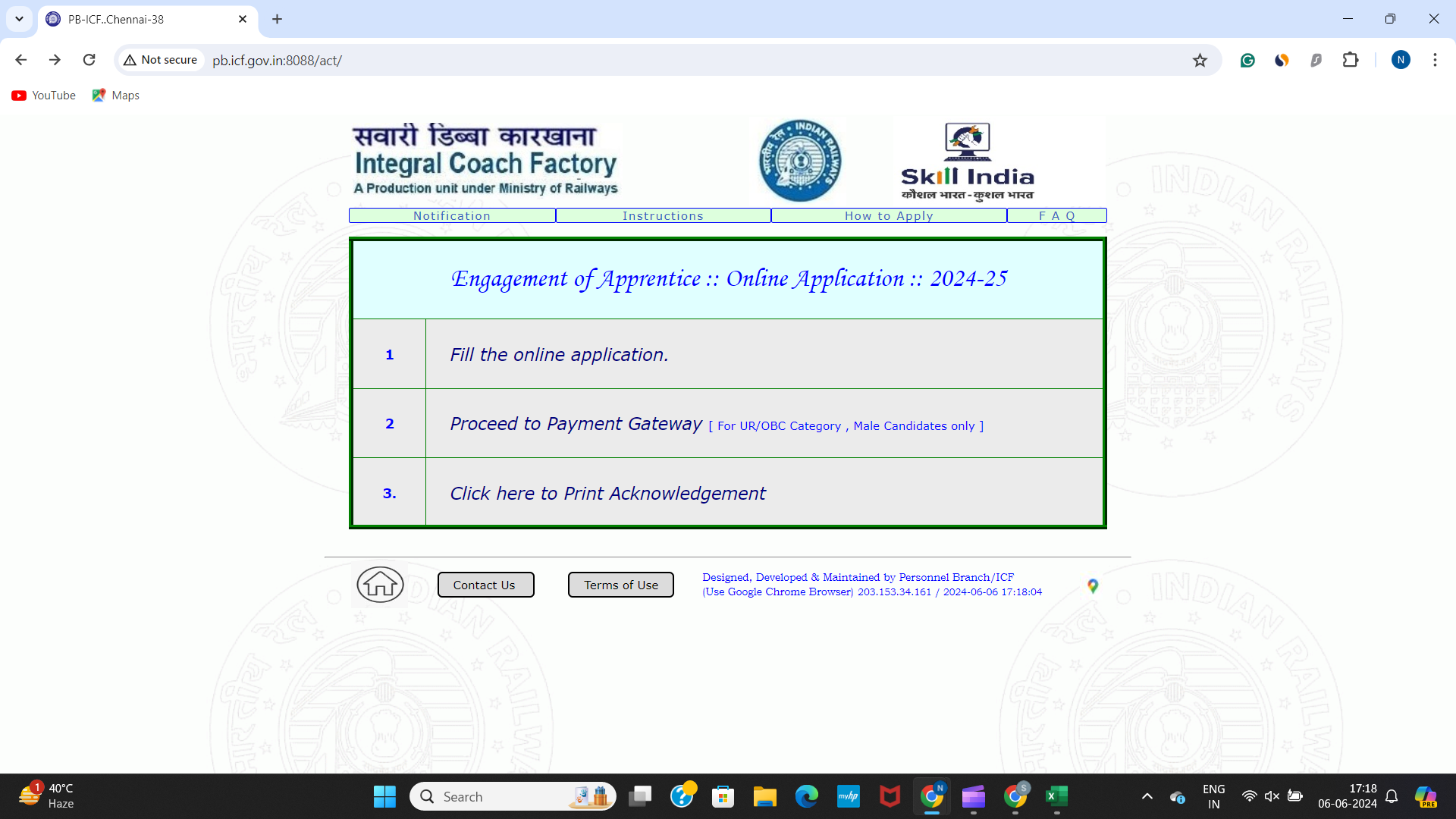 Online Application of Railway Apprentice
