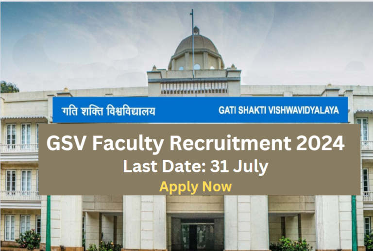 GSV Faculty Recruitment 2024