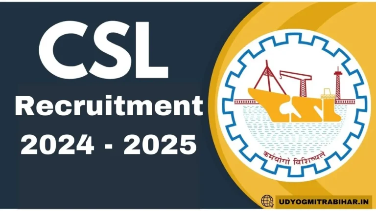 CSL Project Officer Recruitment 2024-2025 for 64 Posts, Apply Now, Check Salary, Eligibility, Application Fee, and More