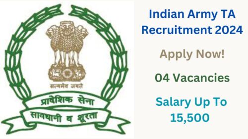 Indian Army TA Recruitment 2024 Out for 4 Vacancies Check Salary, Last date, Fees, Eligibility criteria