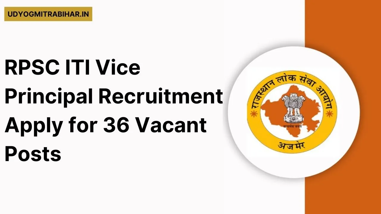 RPSC ITI Vice Principal/Superintendent Recruitment 2024