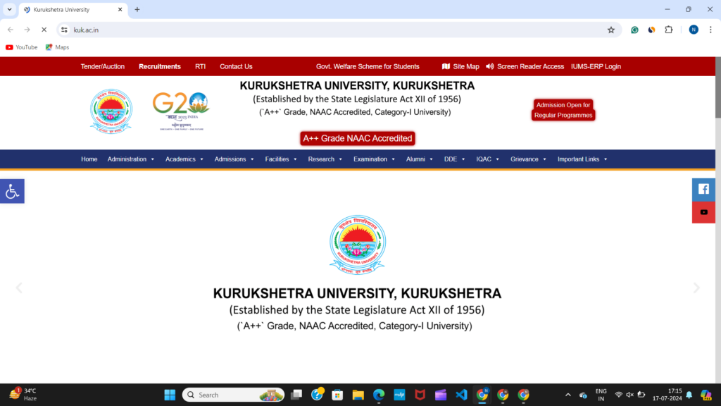 Kurukshetra University Assistant Professor Recruitment 2024