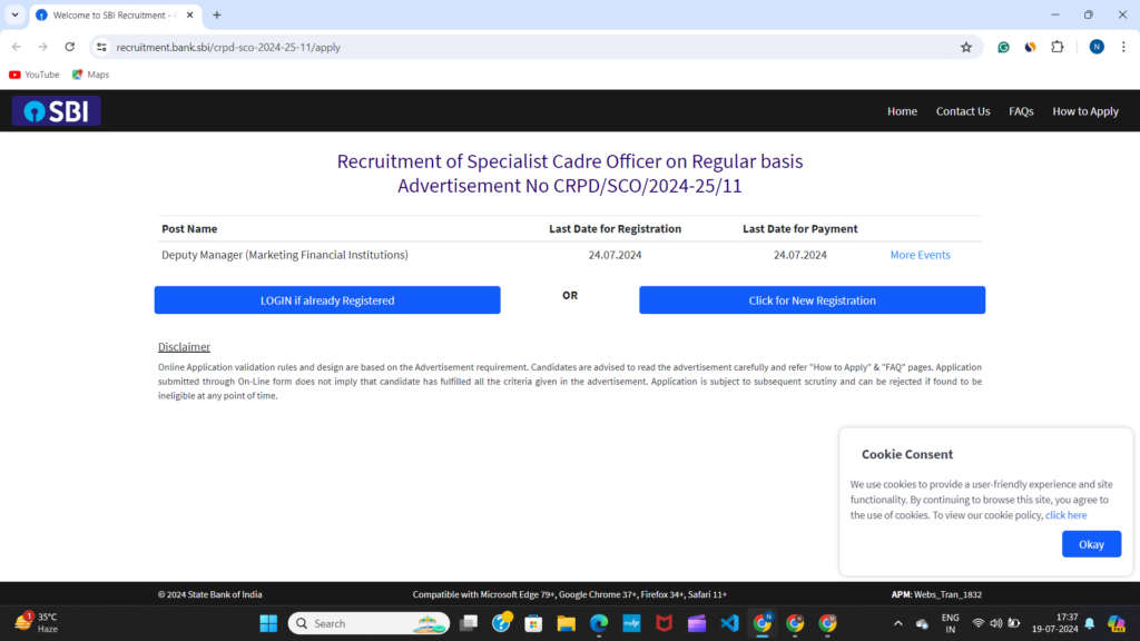 SBI SCO Recruitment 2024