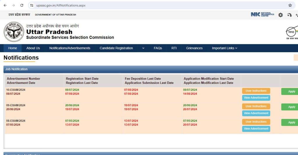 Application/Registration page