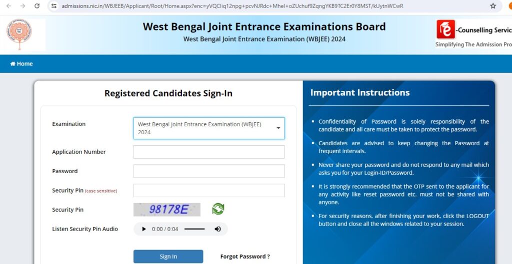 Process for WBJEE Counselling 2024