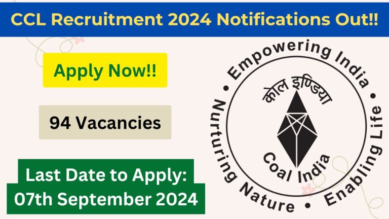 CCL Jr. Chemist and Jr. Technical Inspector Recruitment 2024, Apply Now, Check Eligibility Criteria, Vacancy Details, and More