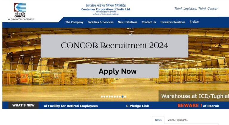 CONCOR Managerial Recruitment 2024, Apply Now, Check Eligibility Criteria, Salary, and More