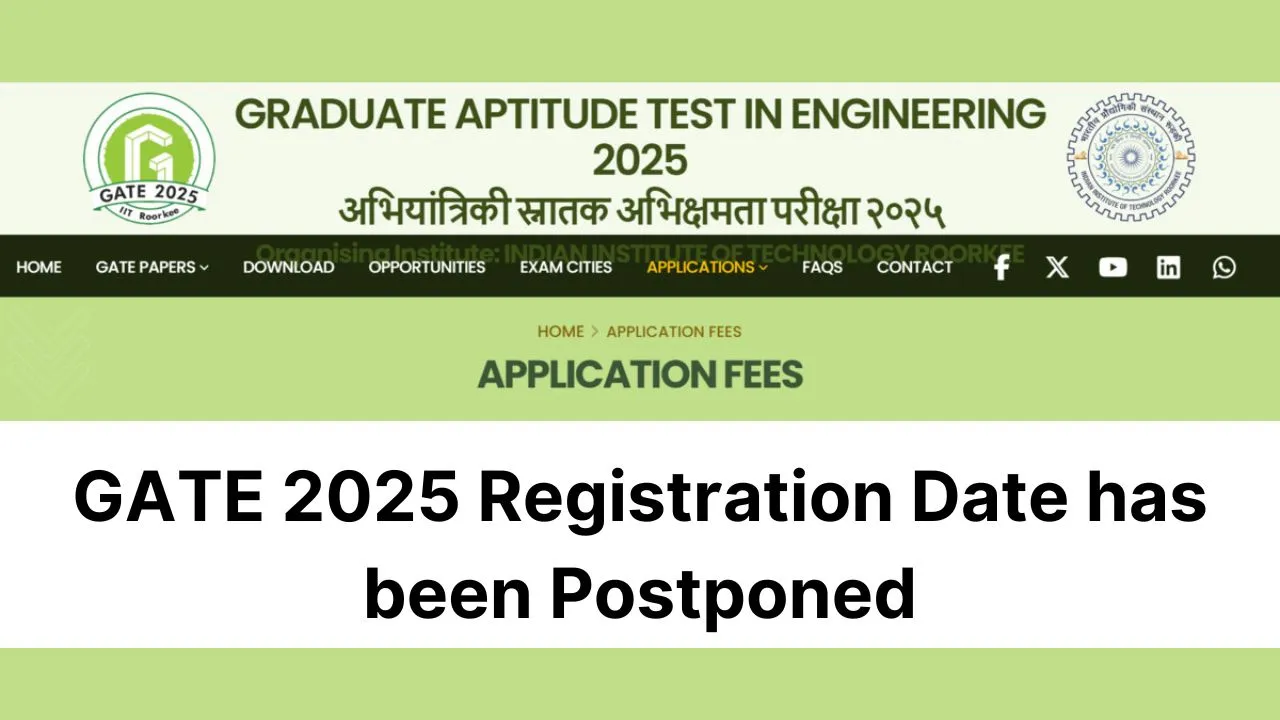 GATE 2025 Registration Date has been Postponed