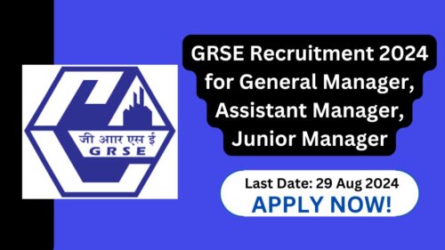 GRSE Managerial Recruitment 2024, Apply Now, Check Eligibility Criteria, Salary, and More