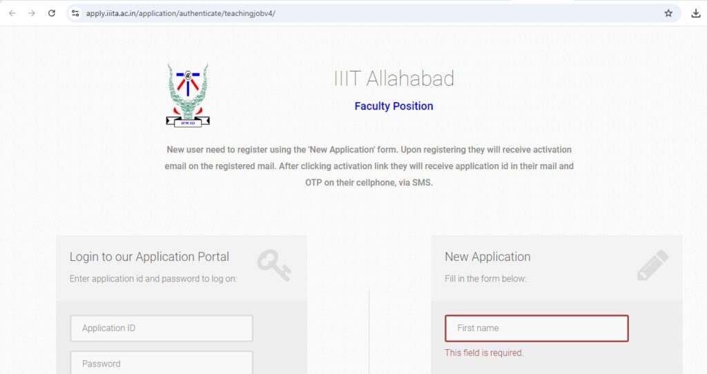 The link to the Online Application Site is present in the Notification Itself.