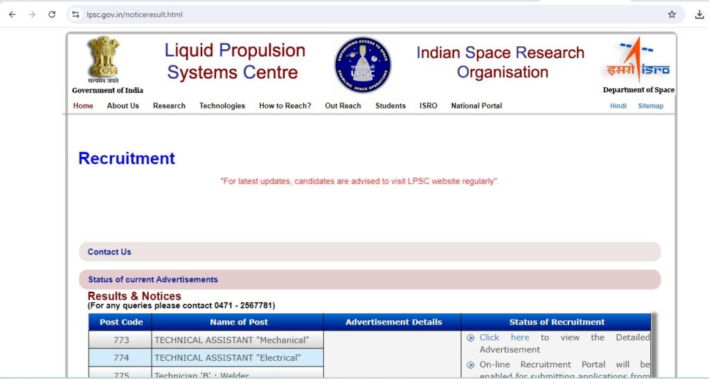 How to Apply for ISRO LPSC Recruitment 2024?