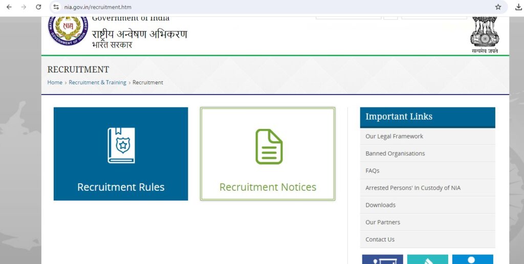 Then click on the “Recruitment” Button and then ‘Recruitment Notices.’