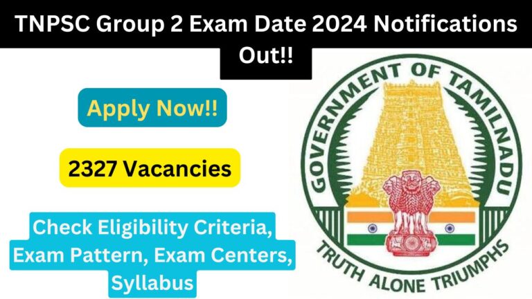 TNPSC Group 2 Exam Date 2024