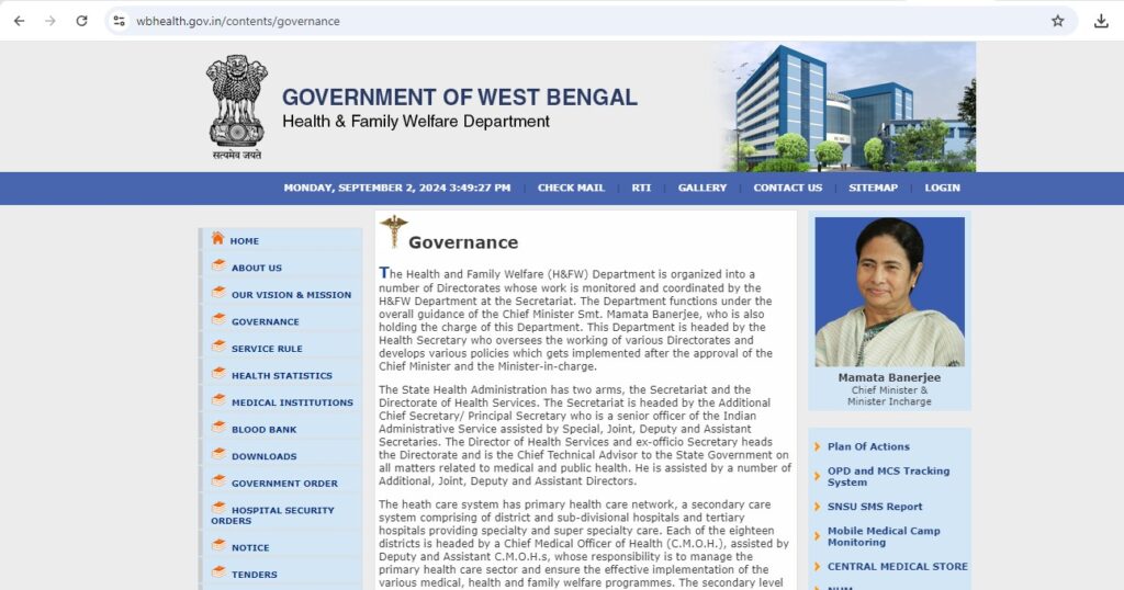 West Bengal’s Department of Health and Family Welfare