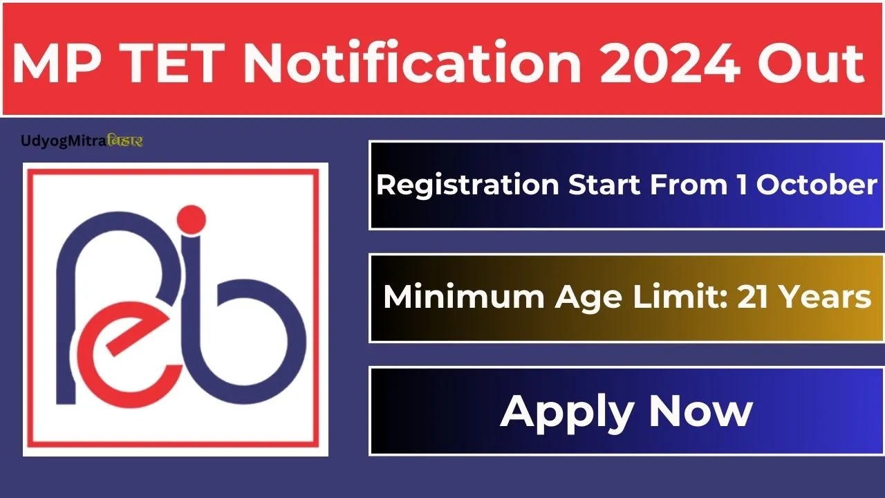 MP TET Notification 2024 | Check Eligibility Criteria, Application Process, Syllabus, Exam Pattern, Exam Centers